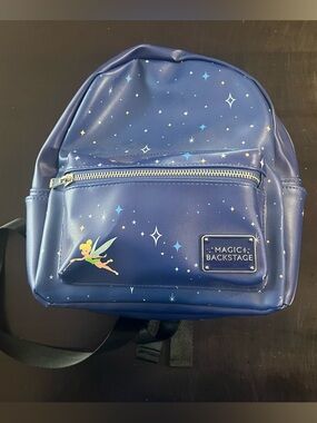 Disney Navy Blue Tinker Bell Star Print Mini Backpack